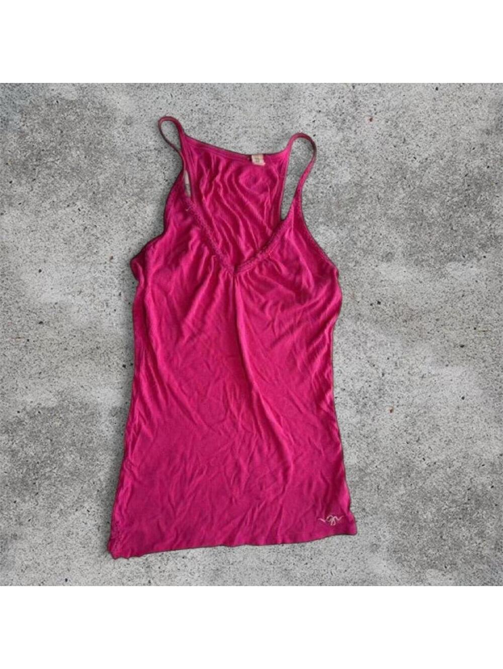 pink V neck tank